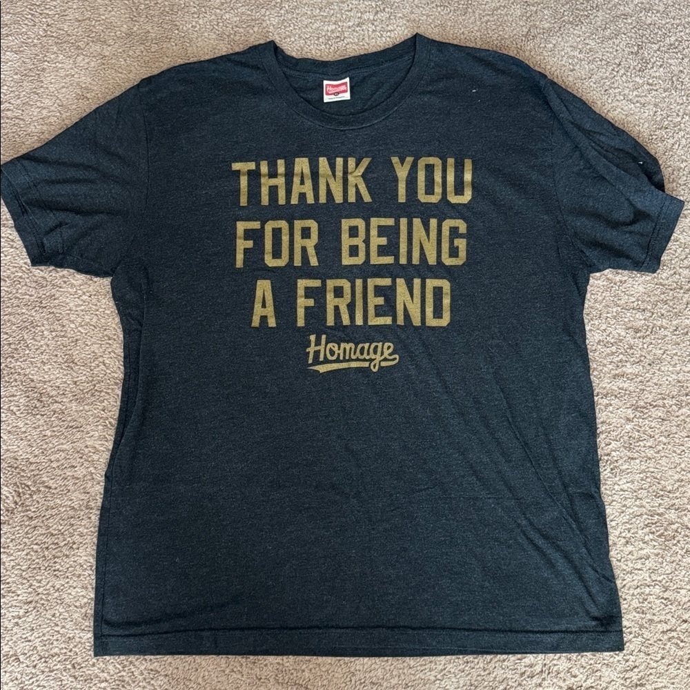 HOMAGE Charcoal Tee with Gold Lettering